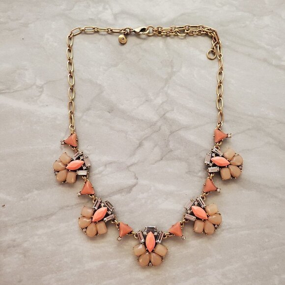J. Crew Jewelry - ✨ J.Crew Orange Touple Rhinestones Crystals Cluster Statement Necklace ✨